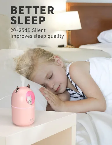 Miniatura 3 de Humidificador de Niebla Fría, Mini Humidificadores de 300ml con Luz Nocturna, Humidificador de Aire con Apagado Automático sin Agua, Humidificadores