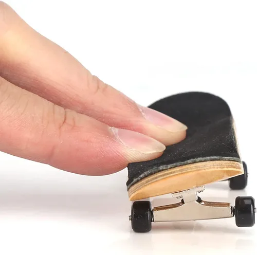 Miniatura 5 de AUNMAS Juego de 1 patineta para dedos, madera de arce + diapasón de aleación con caja, reduce la presión, regalos para niños (negro)