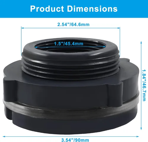 Miniatura 2 de 1 paquete de 1-1/2 pulgadas, conector de PVC para mamparo, adaptador de conector de tanque de mamparo para barriles de lluvia, tanque de agua