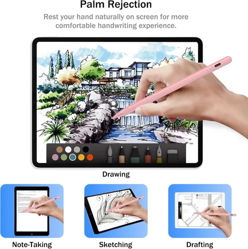 Miniatura 4 de Cisteen Lápiz óptico para iPad 2026-2018 con carga más rápida, lápiz sensor de inclinación compatible con iPad 10/9/8/7/6, 11th A16, Air 11/13 Rosa