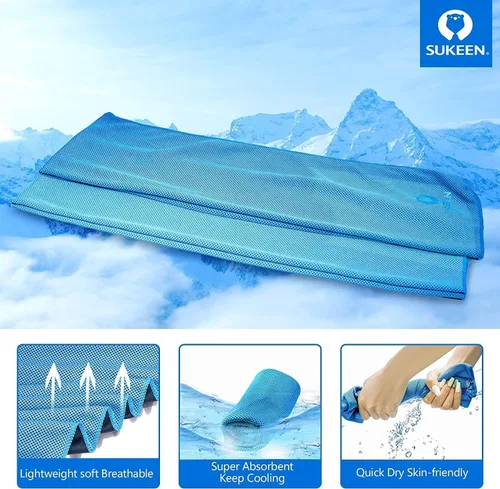 Miniatura 2 de Sukeen Paquete de 12 toallas refrescantes (40 x 12 pulgadas) para cuello y cara, suaves y transpirables para el cuello, toalla de hielo para climas