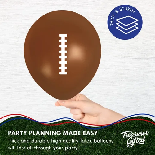 Miniatura 3 de Treasures Gifted Globos de fútbol – Paquete de 12 globos de helio de fútbol de 12 pulgadas – Decoraciones de fútbol – Suministros para fiestas