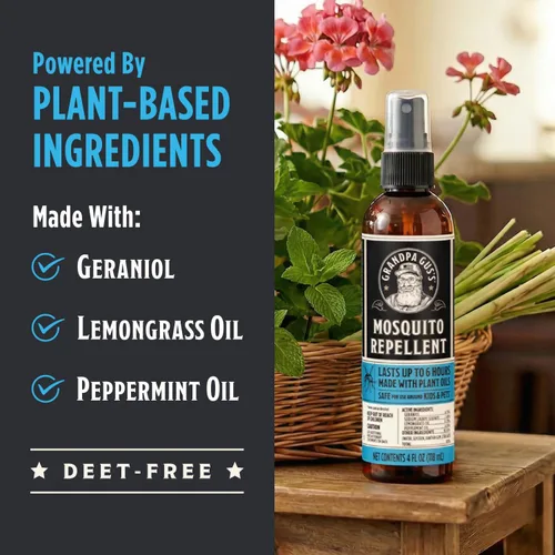 Miniatura 3 de Grandpa Gus's Natural Mosquito Repellent Spray - DEET-Free Plant-Based Insect Repellent for Kids and Family, Up to 6 Hours, Travel-Friendly Bug