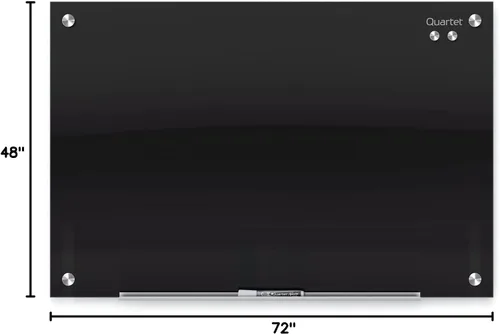 Miniatura 10 de Quartet - Pizarra blanca de vidrio magnética de borrado en seco, pizarra de cristal de 72" x 48" para pared, Infinity, negra (G7248B)