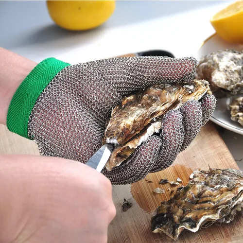 Miniatura 4 de Dowellife Guante de Malla Metálica, Resistente a Cortes de Grado Alimentario, Malla de Acero Inoxidable, Guante Metálico para Cuchillo