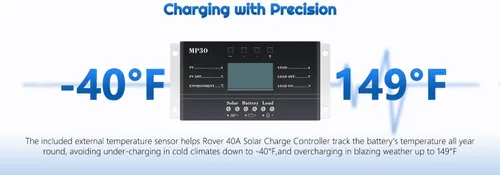 Miniatura 8 de Controlador de carga solar de 30 A, 12 V/24 V PWM, controlador de carga solar negativa, regulador de panel solar con función de sensor