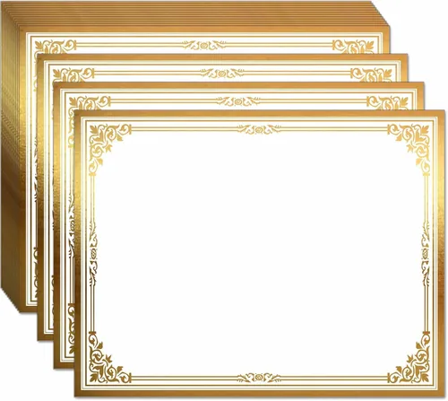 Papel de certificado profesional de 8.5 x 11 pulgadas para impresión, papel de diploma, papel de certificados de premio, 80 libras, 15 unidades,