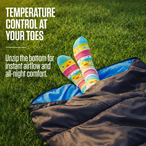 Miniatura 9 de VENTURE 4TH Saco de dormir para mochileros – XXL, tamaños dobles e individuales – Saco de dormir ligero para clima cálido y frío para adultos, niños