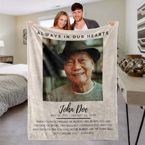 Miniatura 2 de Manta personalizada con foto de condolencias en memoria de un ser querido, regalo de recuerdo para la abuela perdida, manta conmemorativa Manta