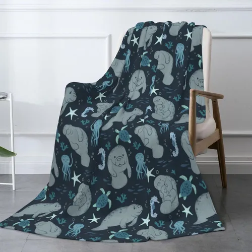 Miniatura 18 de Manta de ballenas con diseño de tiburones, manta ligera y cálida de franela de forro polar, acogedora y suave, manta de aire acondicionado, regalos