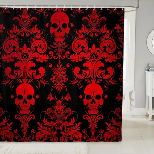 Miniatura 13 de Erosebridal Cortina de ducha para decoración de baño, con estampado de leones y rosas, para niños, adolescentes, niños, niñas, habitación del hogar