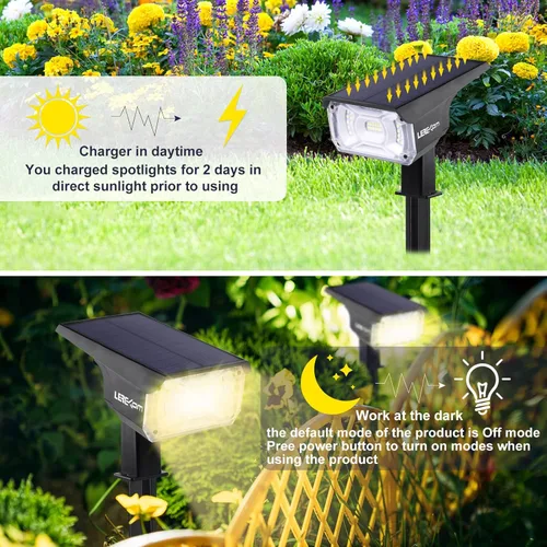 Miniatura 5 de LEREKAM 40 focos LED, IP65, impermeables, con energía solar, 2 en 1, luz de pared, luces de paisajismo al aire libre, encendido/apagado automático