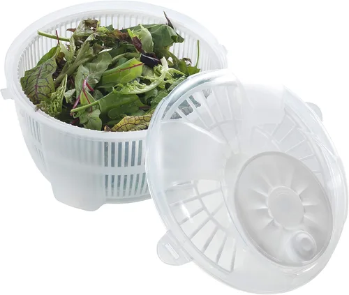 Miniatura 3 de Mabel Home Molinillo de ensalada, lanzador de ensalada y batidora, 5,5 cuartos de galón, cortador de verduras - EXTRA Sal & Pepper Shaker inc. Blanco