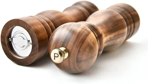 Miniatura 3 de BILL.F - Molinillo de sal y pimienta, molinillo de pimienta, molinillos de sal, juego de 2 con rotor de cerámica ajustable de 7 pulgadas