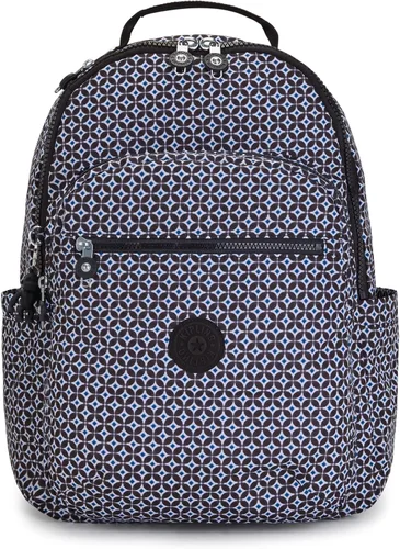 Miniatura 71 de Kipling Seoul - Mochila grande metálica para portátil de 15 pulgadas, Agua (Aqua Flowers)