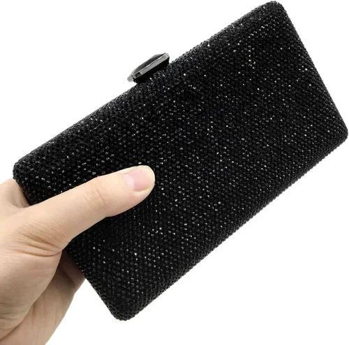 Miniatura 3 de Boutique De FGG Elegantes bolsas de noche de cristal para mujer, caja de fiesta formal, bolso de mano para boda, diamantes de imitación, bolso