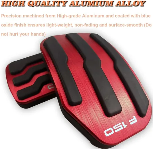 Miniatura 2 de BOYOUS 2 fundas antideslizantes de aluminio para pedal de freno y acelerador de gas para Ford F-150 2015 2016 2017 2018 2019 2020, no compatibles