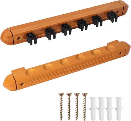 Miniatura 11 de GSE Games & Sports Expert 2-Piece 6/8/12 Billiard Pool Cue Rack Wall Mounted Holders, Billiard Cue Sticks Wall Rack Set