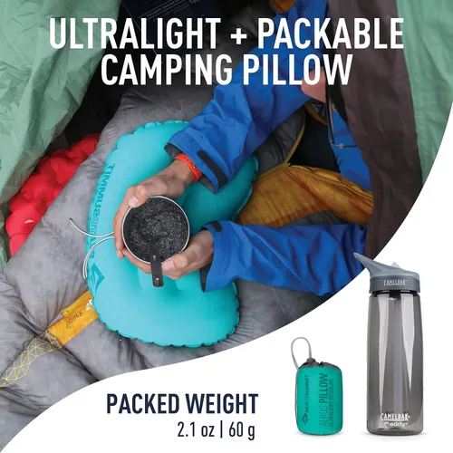 Miniatura 2 de Sea to Summit Aeros - Almohada inflable ultraligera para acampar y viajar, regular (14.2 x 10.2), espuma marina Espuma de mar
