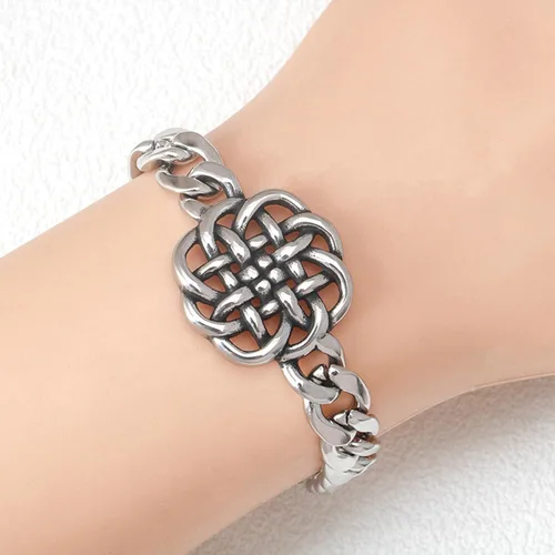 Miniatura 2 de Pulseras, pulsera de cadena de nudo de bruja vintage de moda, pulsera única de nudo de bruja en acero inoxidable de larga duración para los amantes