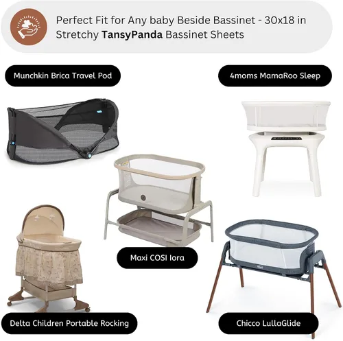 Miniatura 2 de Sábanas de moisés de muselina para Maxi COSI Iora, Delta Children, Graco, Munchkin Brica, 4moms MamaRoo, Chicco LullaGlide por TansyPanda, 3 piezas
