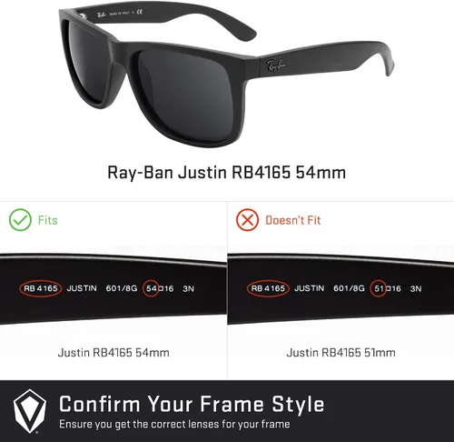 Miniatura 2 de Revant Lentes de repuesto para Ray-Ban Justin RB4165 de 54 mm