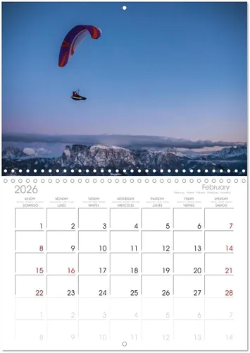 Miniatura 6 de Parapente - entre el cielo y la tierra (calendario mensual de pared 2025 11.7 x 16.5 pulgadas (abierto), calendario de 14 meses CALVENDO