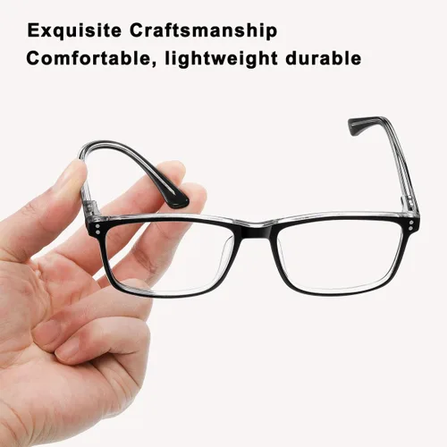 Miniatura 5 de EYECEDAR Paquete de 5 lentes de lectura TR90 para hombre, marco flexible, bisagras de resorte de metal, lectores para hombres y mujeres, 1.0