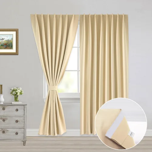 Miniatura 23 de Muamar Cortinas opacas sin taladro, paneles de cortina para ventana fáciles de instalar, juego de 2 paneles de cortinas portátiles para dormitorio