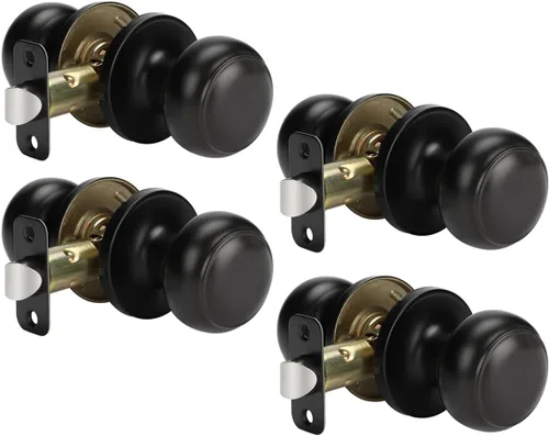 Miniatura 50 de Goldenwarm - Perillas interiores de puerta de bronce aceitado, perillas para puerta de dormitorio, pomo de puerta de bronce con privacidad, perilla