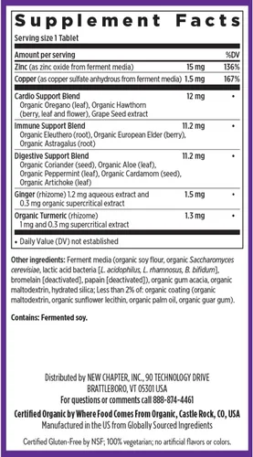 Miniatura 6 de New Chapter Suplemento de zinc, complejo de zinc fermentado, un diario para apoyo inmunológico + salud de la piel, fórmula de equilibrio mineral