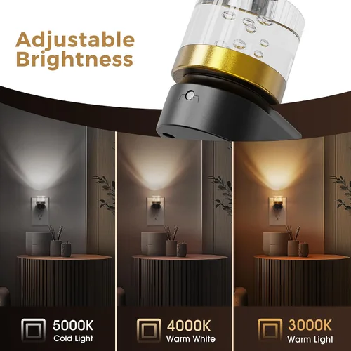 Miniatura 5 de L LOHAS LED - Luces nocturnas enchufables en la pared, temperatura de color ajustable 3000K/4000K/5000K, luz nocturna de burbujas con sensor