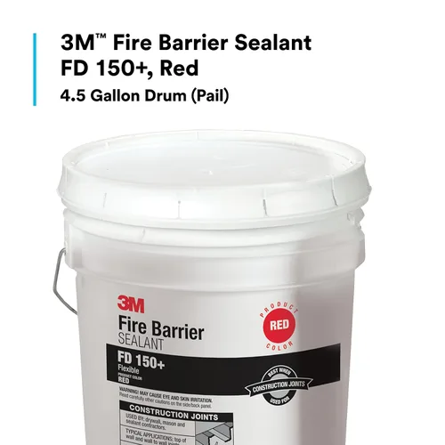 Miniatura 2 de 3M Sellador de barrera contra incendios FD 150+, color rojo, grado pistola, a base de látex, elastomérico, sello flexible monolítico, tambor de 4.5