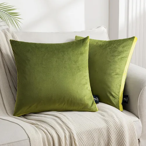 Miniatura 12 de Phantoscope Paquete de 2 fundas de almohada decorativas de terciopelo, diseño de borla de doble cara, fundas de cojín cuadradas de terciopelo