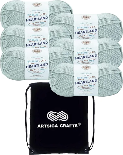 Miniatura 54 de Lion Brand Heartland Capitol Reef 136-140 (3 cadejos - mismo lote de tinte) Hilo estambre medio #4 acrílico para crochet y tejer con bolsa