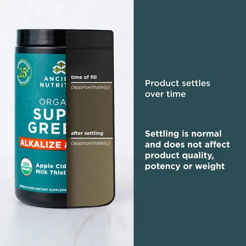 Miniatura 6 de Ancient Nutrition Supergreens Alkalize & Detox - Polvo de superalimento orgánico hecho de frutas reales, verduras y hierbas, para apoyo digestivo