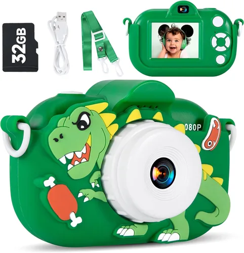 Miniatura 19 de MAVOKIS Cámara digital para niños de 3 a 8 años, cámara 1080P para niños con tarjeta SD de 32 GB, juguetes para niñas de 6 a 9 años, regalos