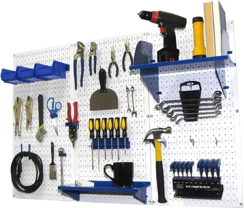 Miniatura 25 de Organizador de herramienta control de pared 30-wrk-400wb estándar panel perforado mesa de trabajo de metal, 30-WRK-400 BB Negro