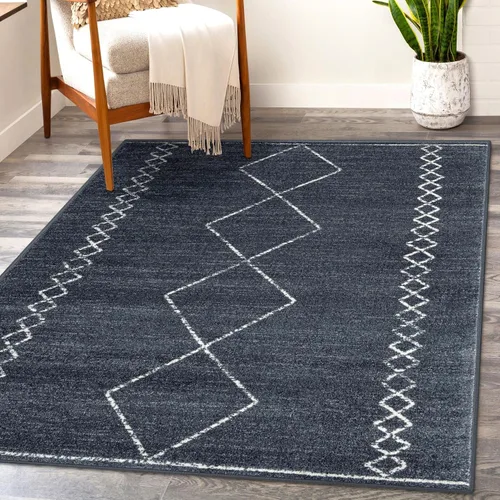 Miniatura 13 de LUXE WEAVERS - Alfombra geométrica marroquí estilo boho, color gris, tamaño 8 x 10, Daphnes 2735