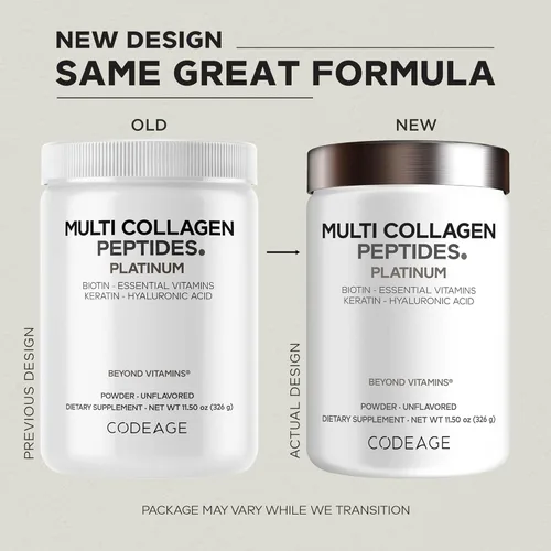 Miniatura 3 de Codeage Multi Colágeno para Mujeres y Hombres Biotina 10000mcg Queratina, Proteína en Polvo Vitamina C B6 D3, Ácido Hialurónico, Niacina - Crema