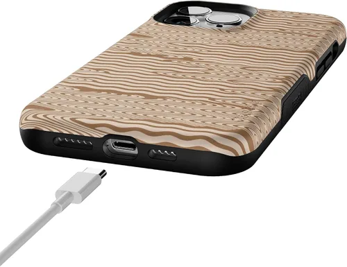 Miniatura 8 de Casely Funda para iPhone 13 Pro Max Ondulación moca Ondas marrones Compatible con MagSafe Diseño protector audaz
