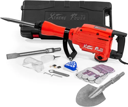 Miniatura 8 de XtremepowerUS - Martillo eléctrico de demolición de 2200 W, potencia de rompedor de hormigón y 2 puntas de cincel con caja