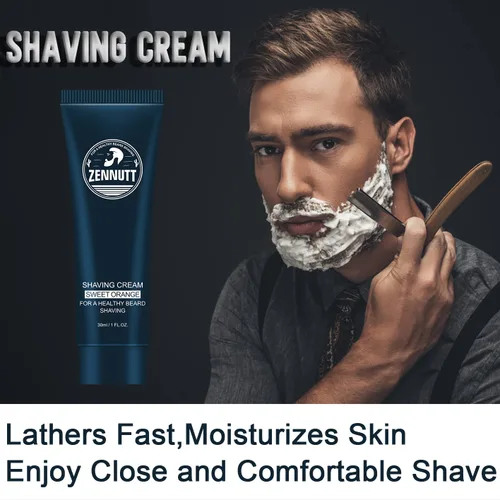 Miniatura 6 de Crema de afeitar para hombre, 8 piezas, juego de regalo de crema de afeitado de viaje, kit de crema de afeitar de lujo para hombre, regalo único