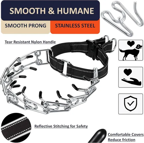 Miniatura 3 de DEYACE Collar de entrenamiento para perros con hebilla de liberación rápida, collar de acero inoxidable ajustable para perros pequeños, medianos