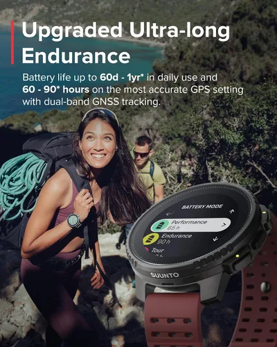 Miniatura 7 de SUUNTO Reloj de aventura GPS vertical, rastreador de actividad con GNSS de doble banda y mapas fuera de línea, soporta más de 95 deportes, métricas