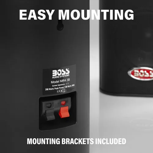 Miniatura 5 de BOSS Audio Systems MR4.3B 200 vatios por par, 4 pulgadas, rango completo, 3 vías resistentes a la intemperie altavoces marinos se venden en pares