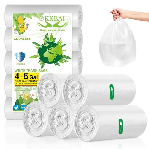 Miniatura 9 de OKKEAI Bolsas de basura pequeñas de 3 galones, 100 unidades, bolsas de basura pequeñas, bolsas de basura pequeñas de 10 litros, para baño, cocina