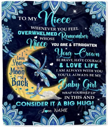 Miniatura 38 de Manta personalizada con texto en inglés «To My Niece», de Aunt Auntie Uncle Always Remember How Much I Love You Moon Butterfly Birthday Christmas