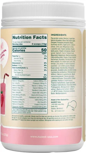 Miniatura 3 de Nuzest - Kids Good Stuff - Mezcla de batido vegano - Fresa silvestre - Suplemento nutricional multivitamínico Batido de proteínas - Sin lácteos