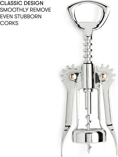 Miniatura 2 de Cooking Light - Abrebotellas de acero inoxidable de alta calidad, profesional y portátil, sacacorchos con alas todo en uno, negro